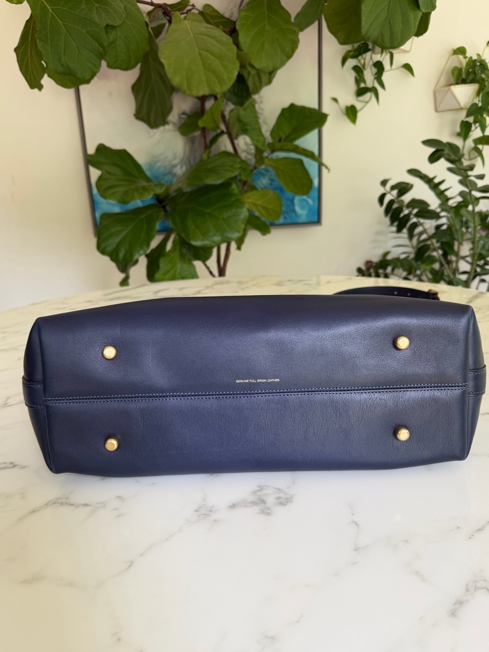 Coach Soft Empire Carryall Bag 40 Burnished Navy Blue XL Crossbody Satchel CW616 - Picture 8 of 16